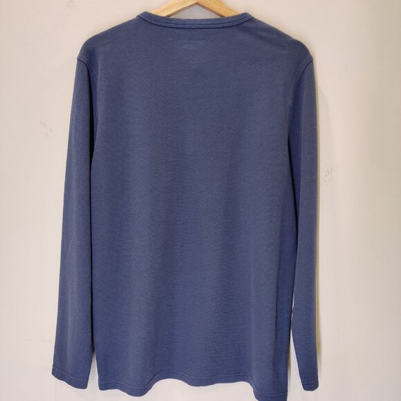 2 Pack Men's Long Sleeve Henley Shirts | Large | Cloudveil | Gray & Blue - Picture 2 of 9